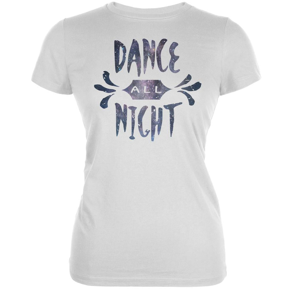 Dance All Night White Juniors Soft T-Shirt Juniors T-Shirts Old Glory 2XL White