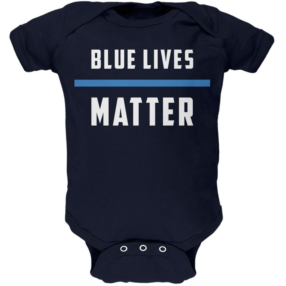 Police Blue Lives Matter Thin Blue Line Navy Soft Baby One Piece Baby One Piece Old Glory 0-3M Blue