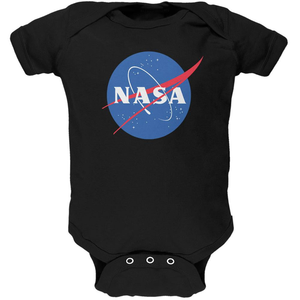 NASA Logo Black Soft Baby One Piece Baby One Piece NASA 0-3M Black