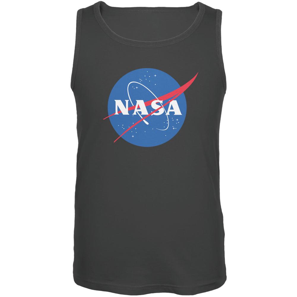 NASA Logo Charcoal Grey Adult Tank Top Men's Tank Tops NASA 2XL Grey