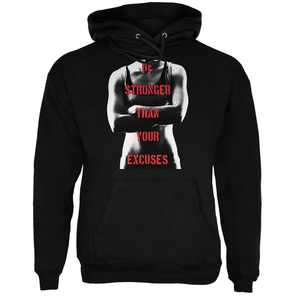 Crossfit Stronger than Your Excuses Black Adult Hoodie Men's Hoodies Old Glory 2XL Black
