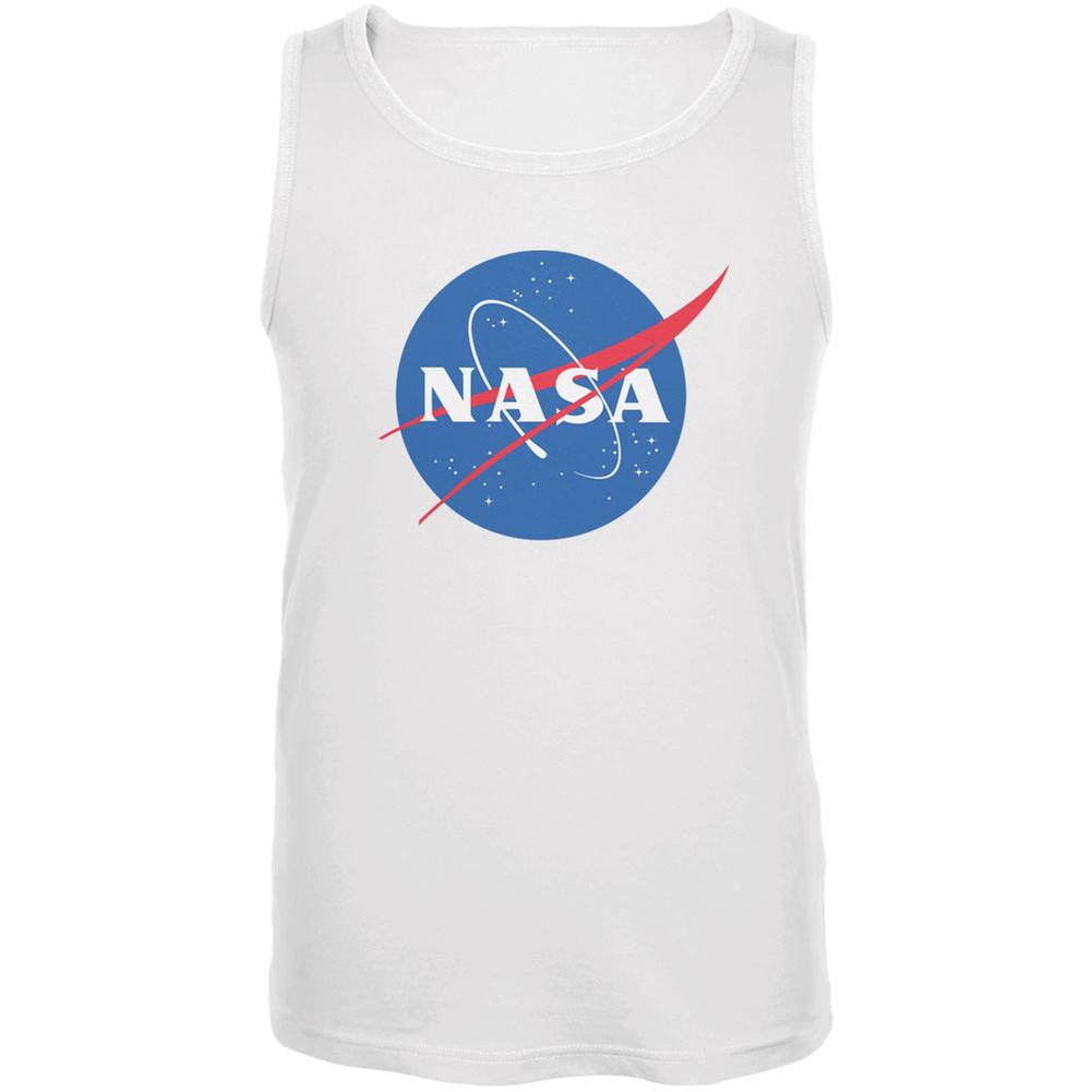 NASA Logo White Adult Tank Top Men's Tank Tops NASA 2XL White