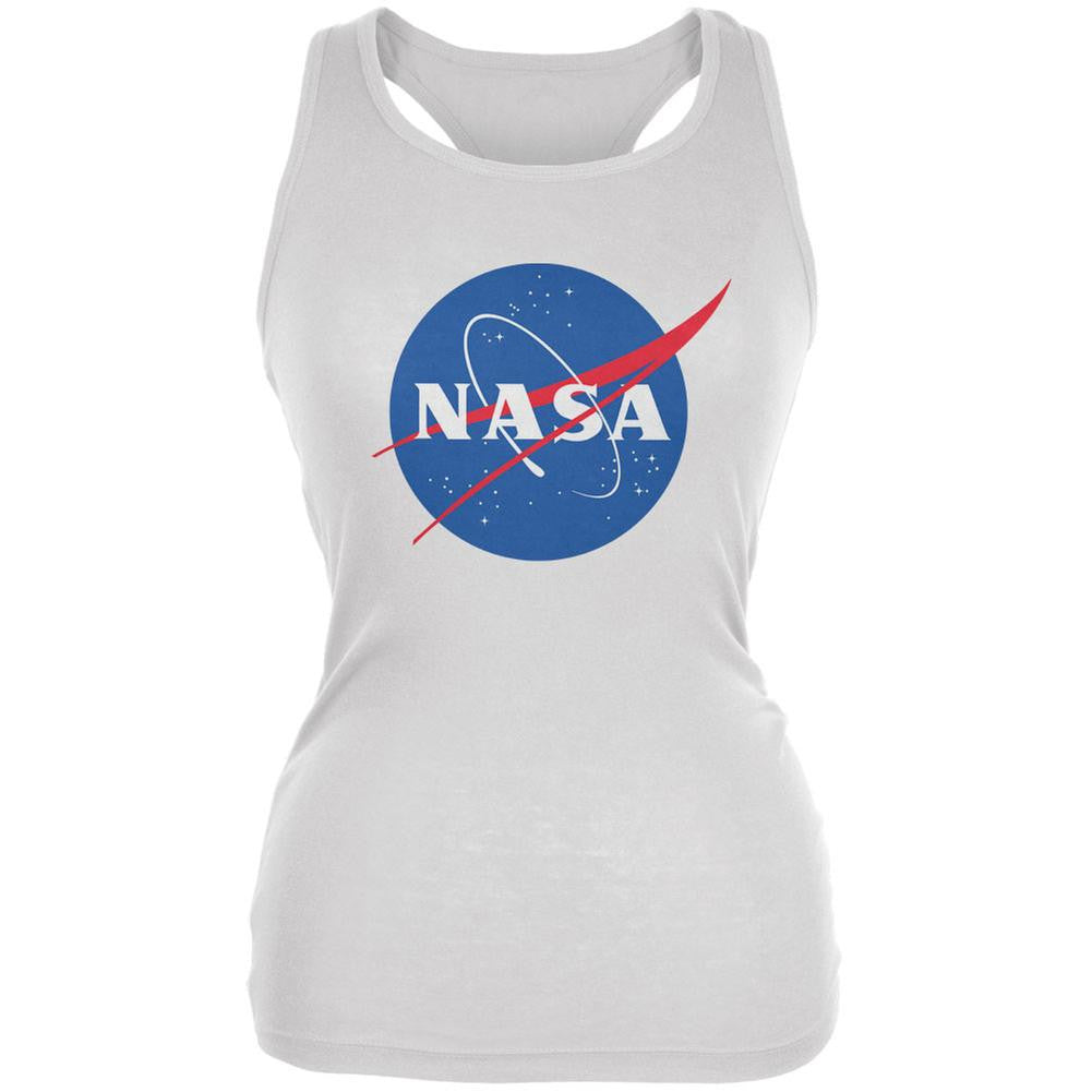 NASA Logo White Juniors Soft Tank Top Juniors Tank Tops NASA 2XL White