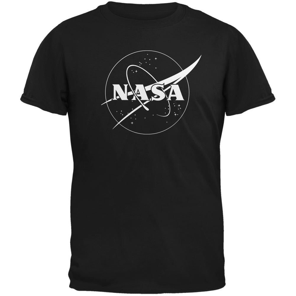 NASA Outline Logo Black Adult T-Shirt Men's T-Shirts NASA 2XL Black