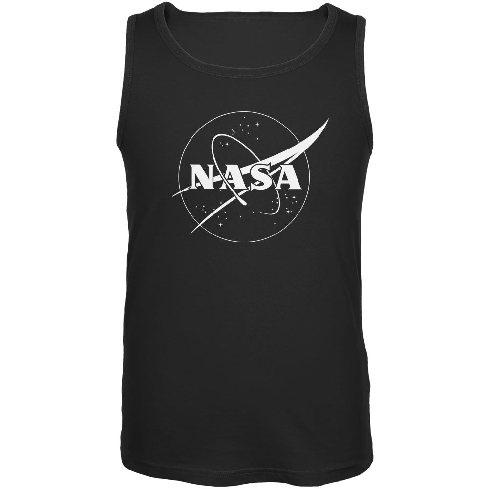 NASA Outline Logo Black Adult Tank Top Men's Tank Tops Old Glory 3XL Black