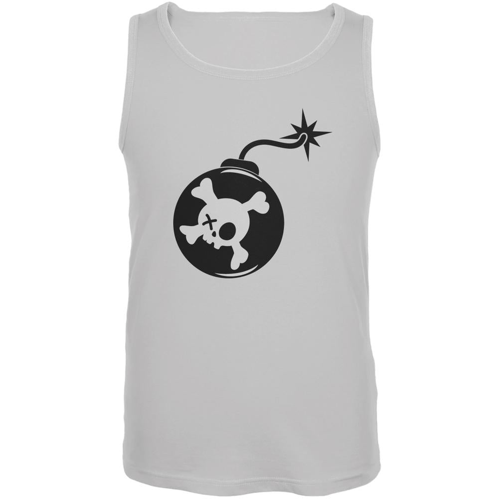 Skull Bomb White Adult Tank Top Men's Tank Tops Old Glory 2XL White