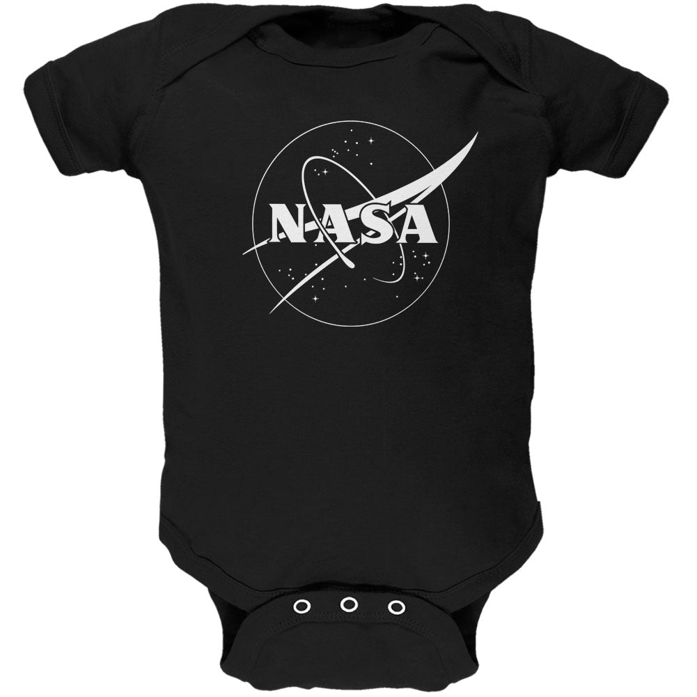 NASA Outline Logo Black Soft Baby One Piece Baby One Piece Old Glory 0-3M Black
