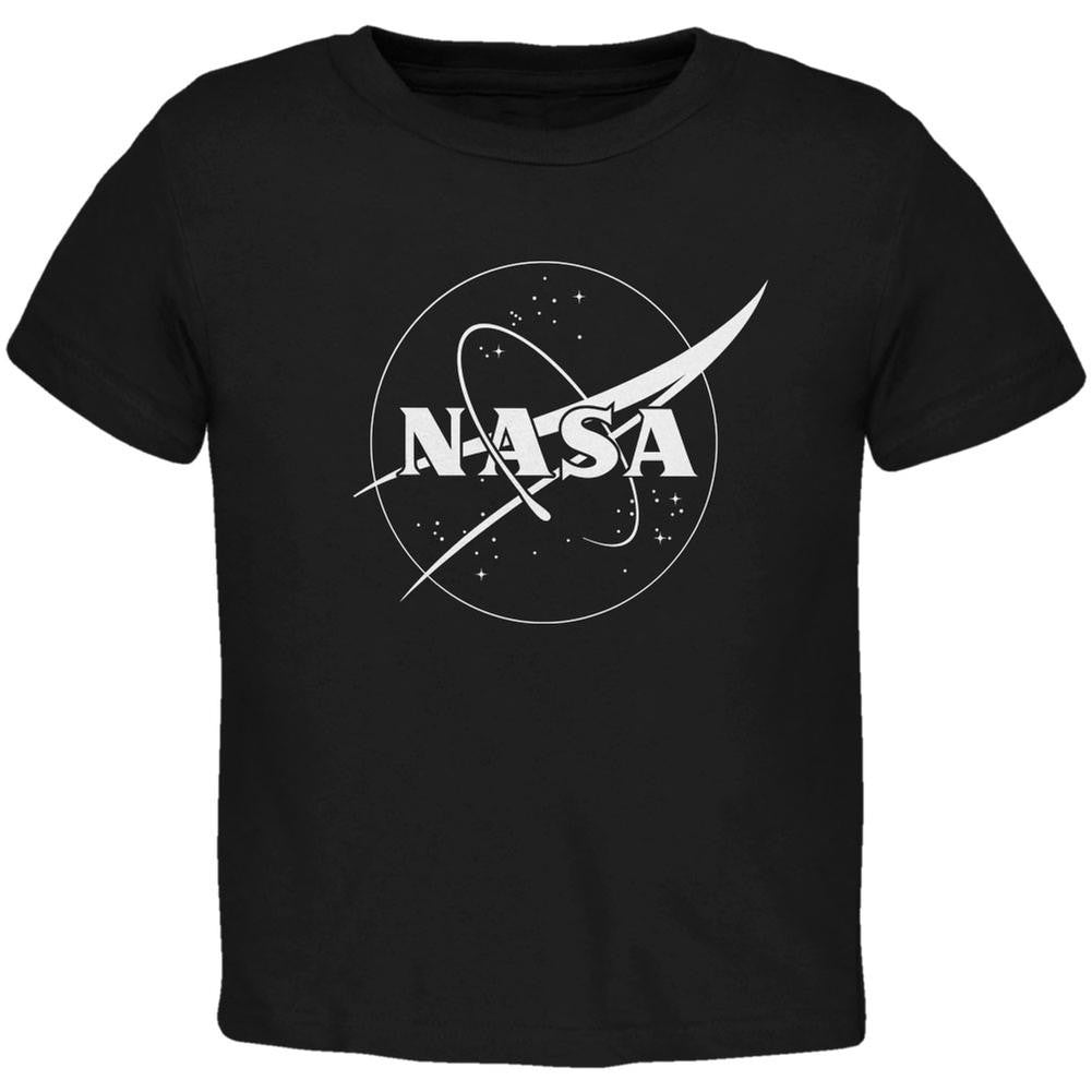 NASA Outline Logo Black Toddler T-Shirt Toddler T-Shirts NASA 2T Black