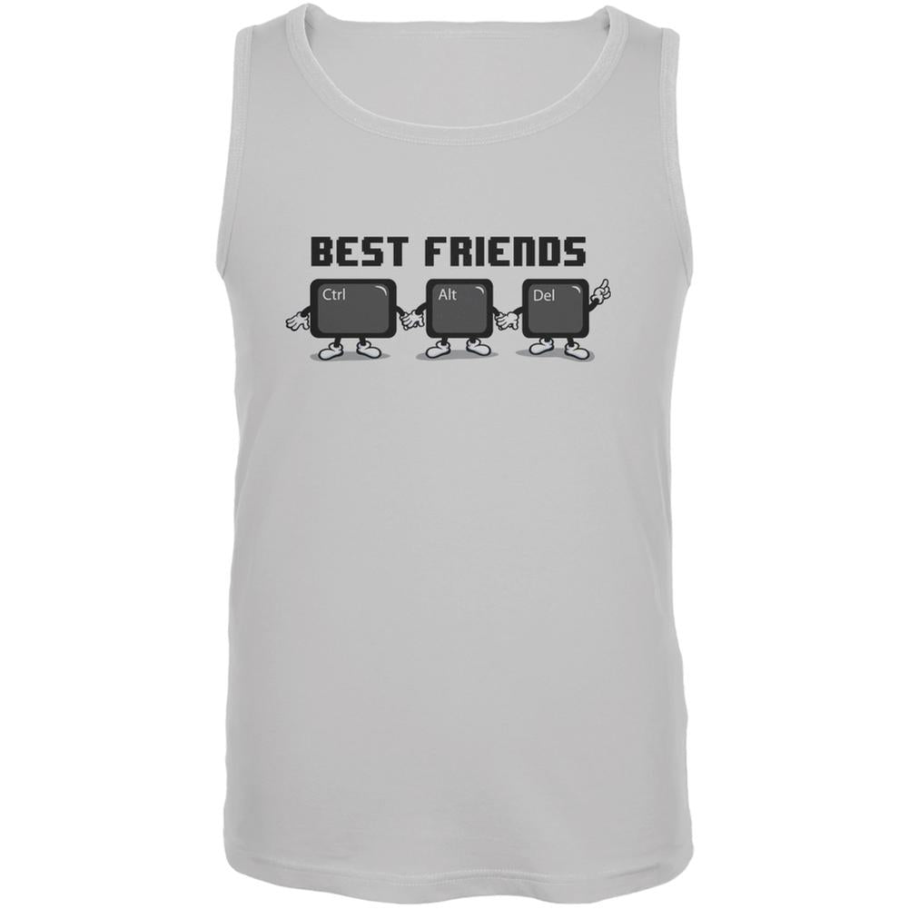 Ctrl Alt Delete Best Friends White Adult Tank Top Men's Tank Tops Old Glory 2XL White