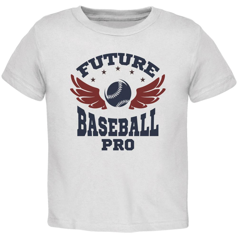 Future Baseball Pro White Toddler T-Shirt Toddler T-Shirts Old Glory 2T White