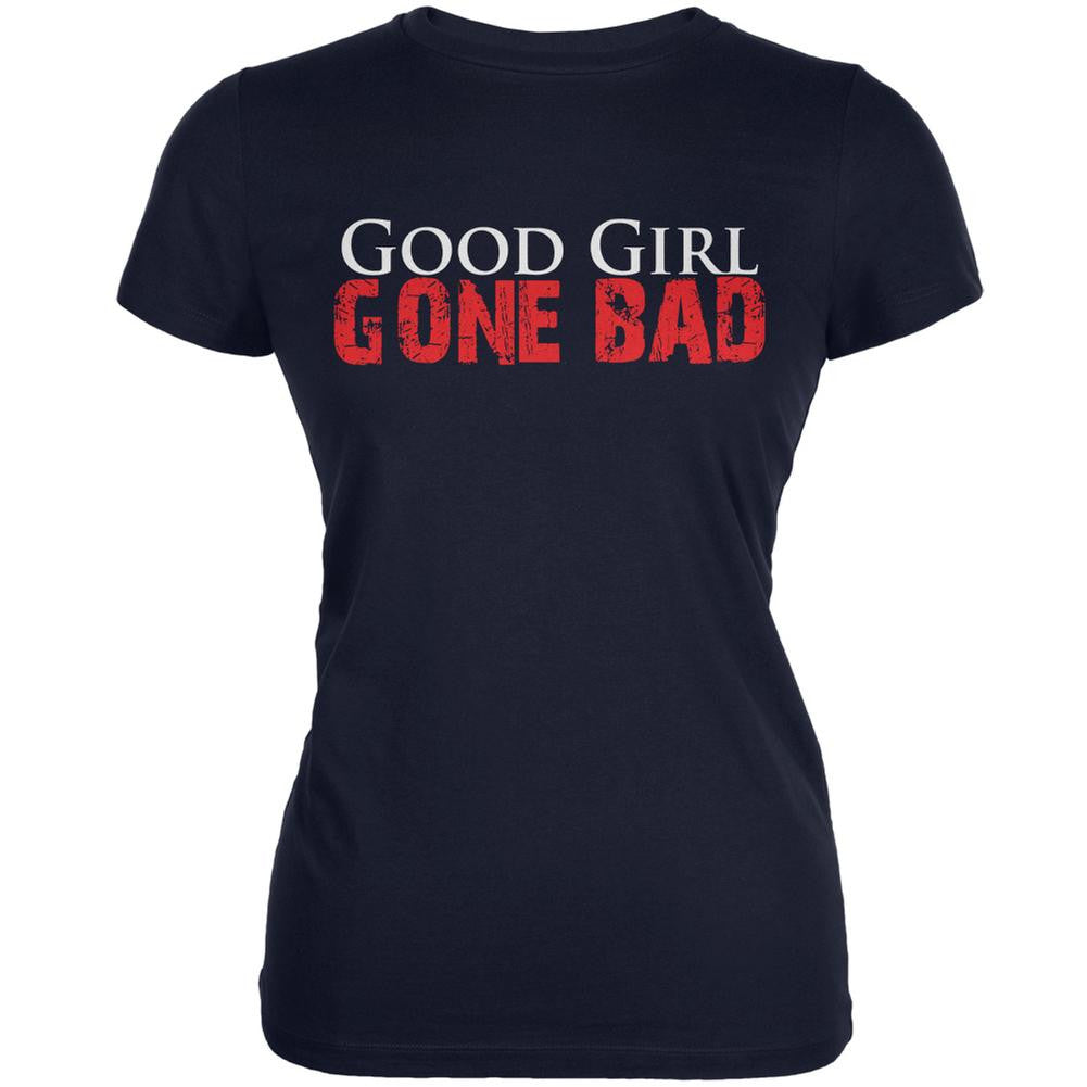 Good Girl Gone Bad Navy Juniors Soft T-Shirt Juniors T-Shirts Old Glory 2XL Blue