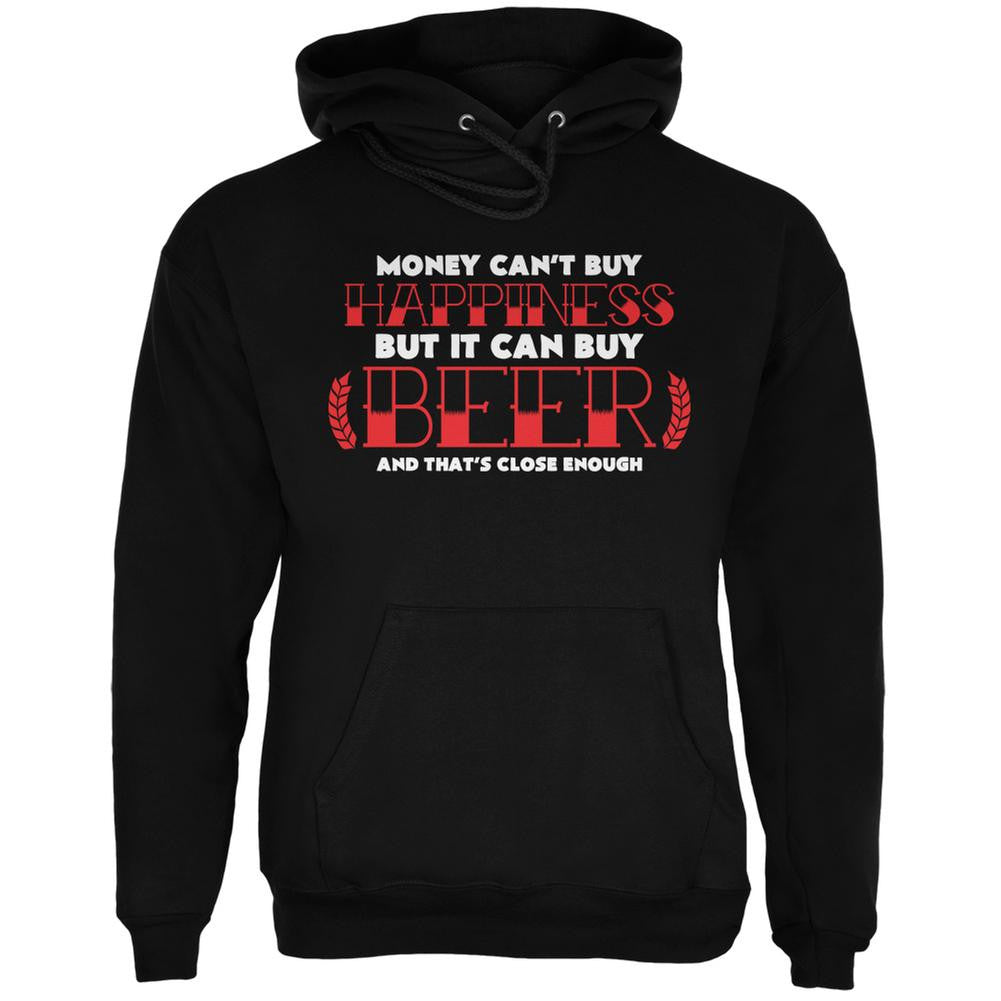 Money Can't Buy Happiness But It Buys Beer Black Adult Hoodie Men's Hoodies Old Glory SM Black