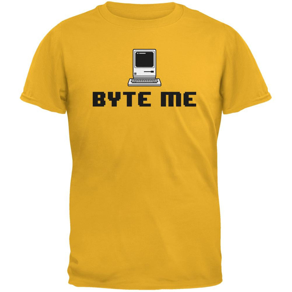 Byte Me Gold Adult T-Shirt Men's T-Shirts Old Glory 2XL Yellow