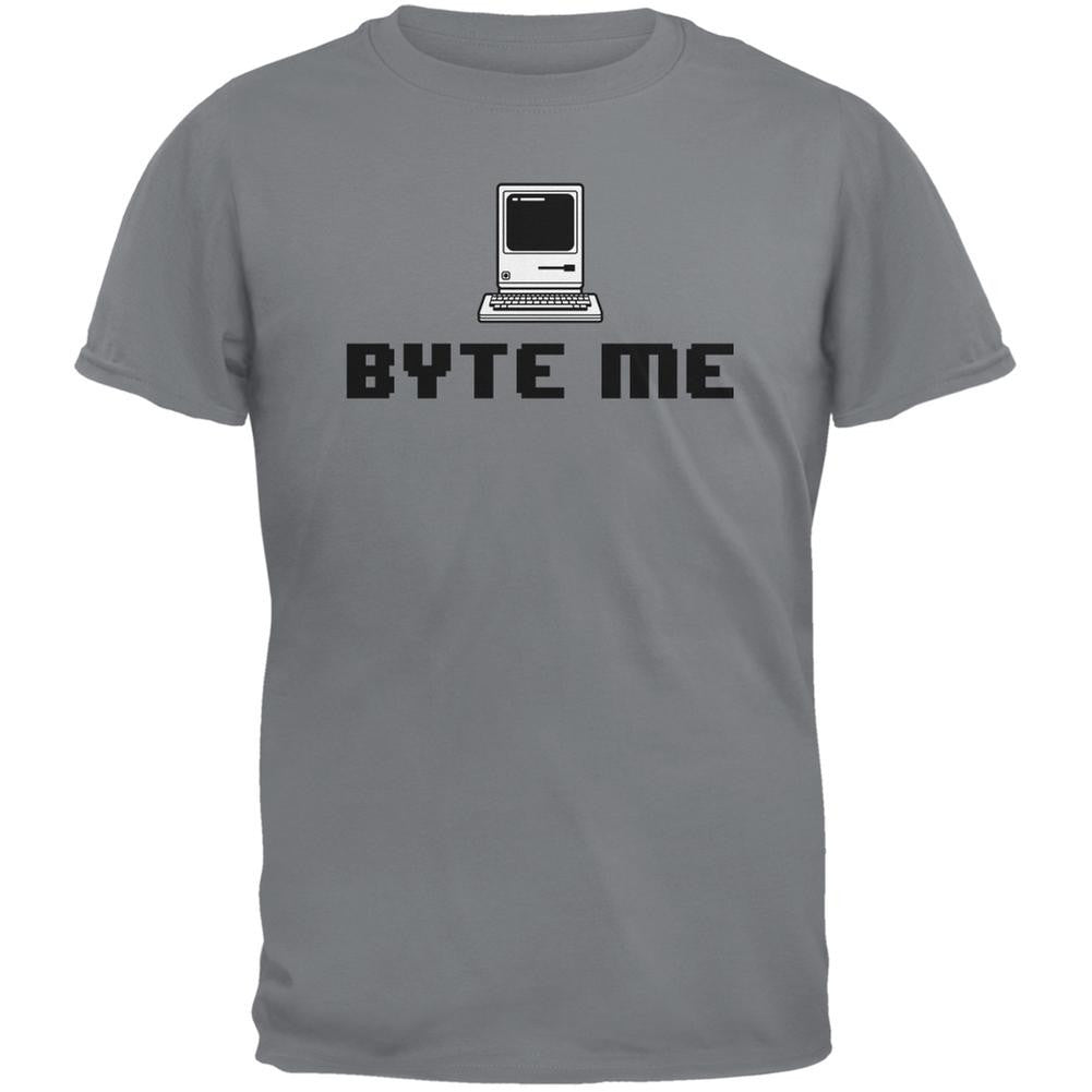 Byte Me Storm Grey Adult T-Shirt Men's T-Shirts Old Glory 2XL Grey