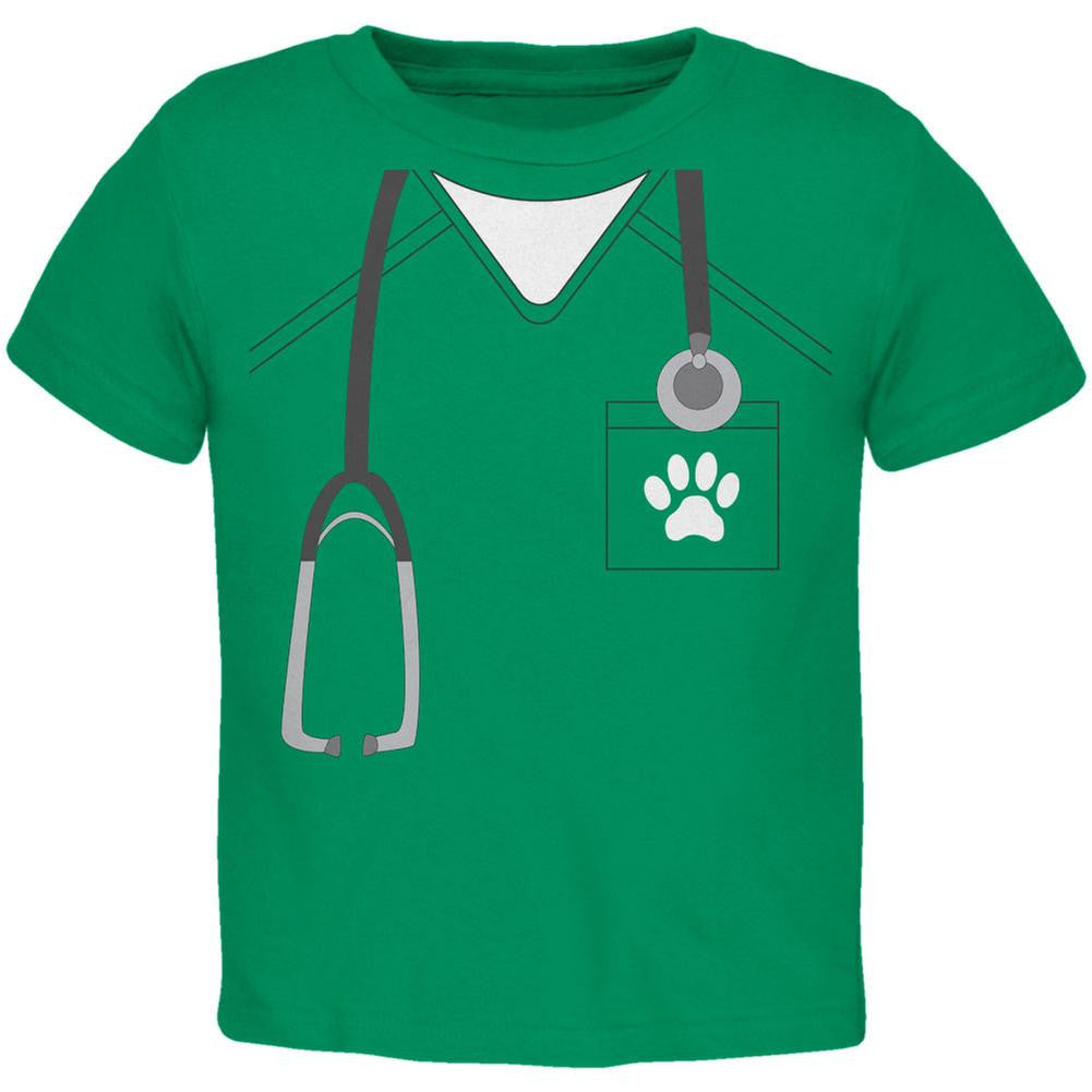 Halloween Vet Veterinarian Scrubs Costume Kelly Green Toddler T-Shirt Toddler T-Shirts Old Glory 2T Green