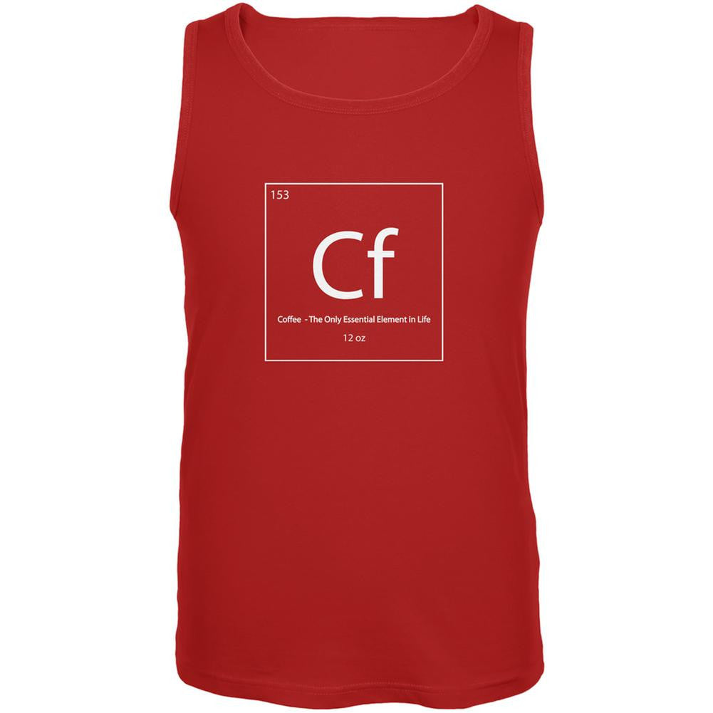 Coffee Periodic Table Red Adult Tank Top Men's Tank Tops Old Glory 2XL Red