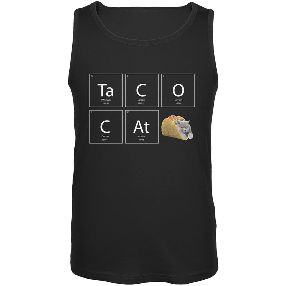 Taco Cat Periodic Table Black Adult Tank Top Men's Tank Tops Old Glory 2XL Black
