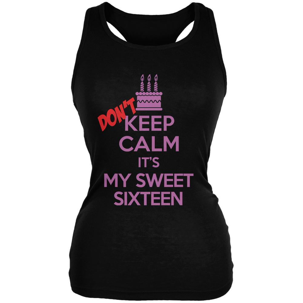Don't Keep Calm Sweet 16 Black Juniors Soft Tank Top Juniors Tank Tops Old Glory 2XL Black