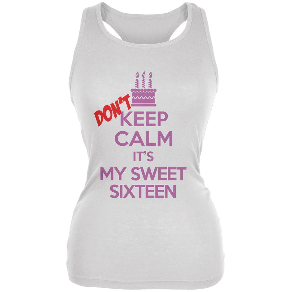 Don't Keep Calm Sweet 16 White Juniors Soft Tank Top Juniors Tank Tops Old Glory 2XL White