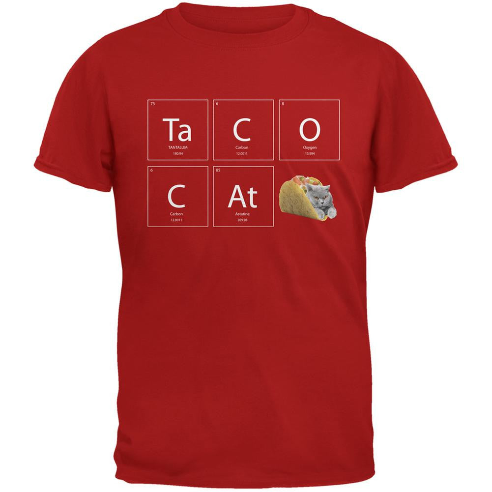 Taco Cat Periodic Table Red Adult T-Shirt Men's T-Shirts Old Glory 2XL Red