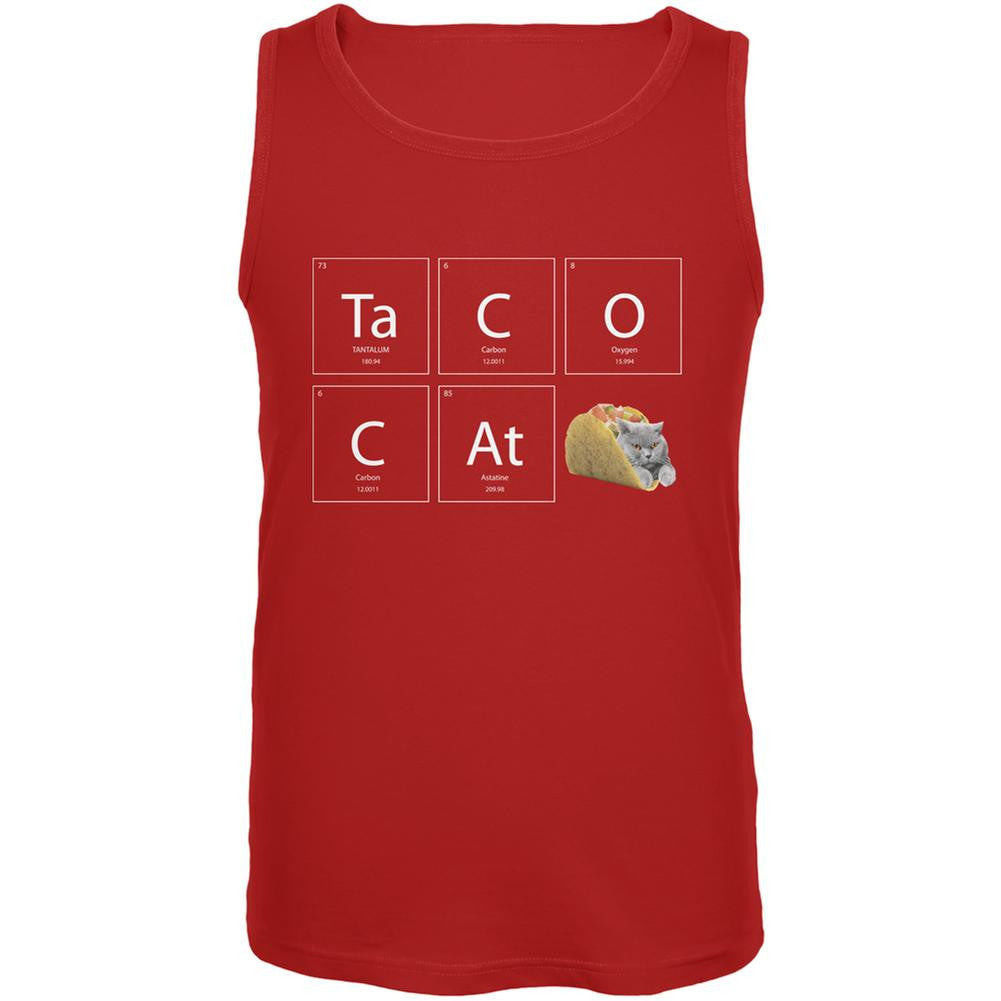 Taco Cat Periodic Table Red Adult Tank Top Men's Tank Tops Old Glory 2XL Red