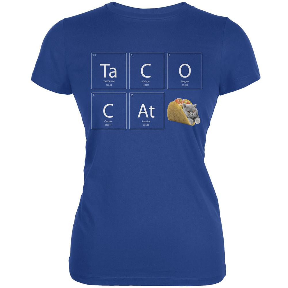 Taco Cat Periodic Table Royal Juniors Soft T-Shirt Juniors T-Shirts Old Glory 2XL Blue