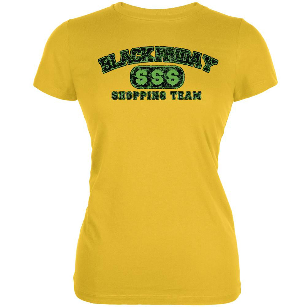 Black Friday Shopping Team Bright Yellow Juniors Soft T-Shirt Juniors T-Shirts Old Glory 2XL Yellow
