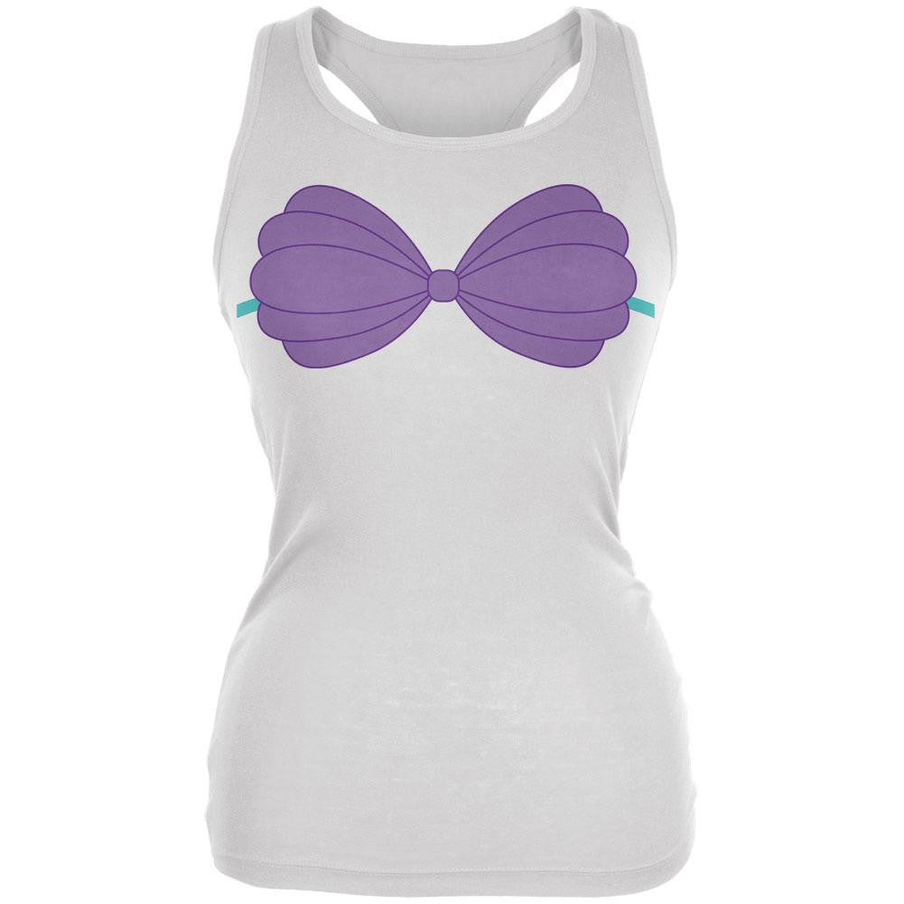 Halloween Purple Shell Bra Costume White Juniors Soft Tank Top Juniors Tank Tops Old Glory 2XL White