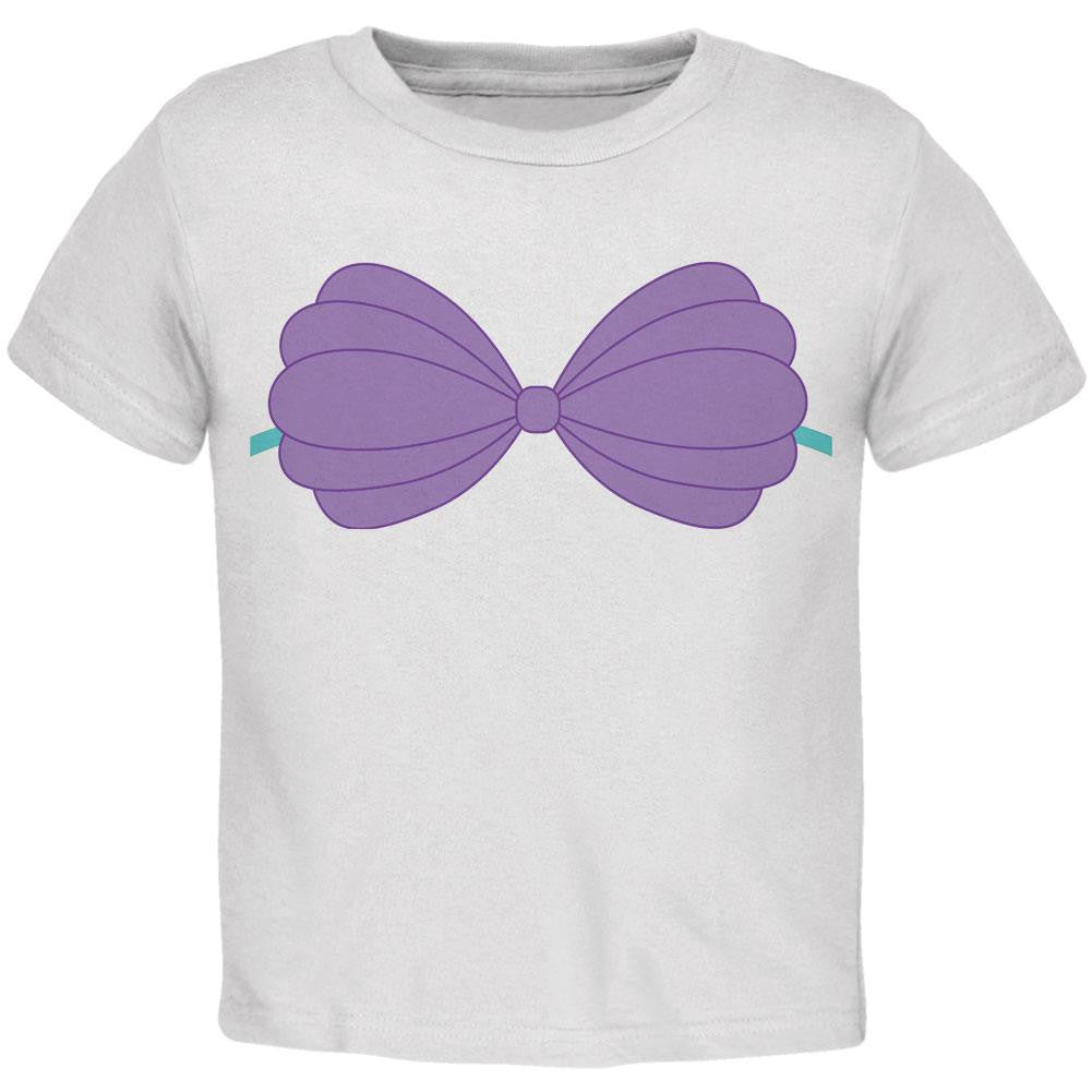Halloween Purple Shell Bra Costume White Toddler T-Shirt Toddler T-Shirts Old Glory 2T White
