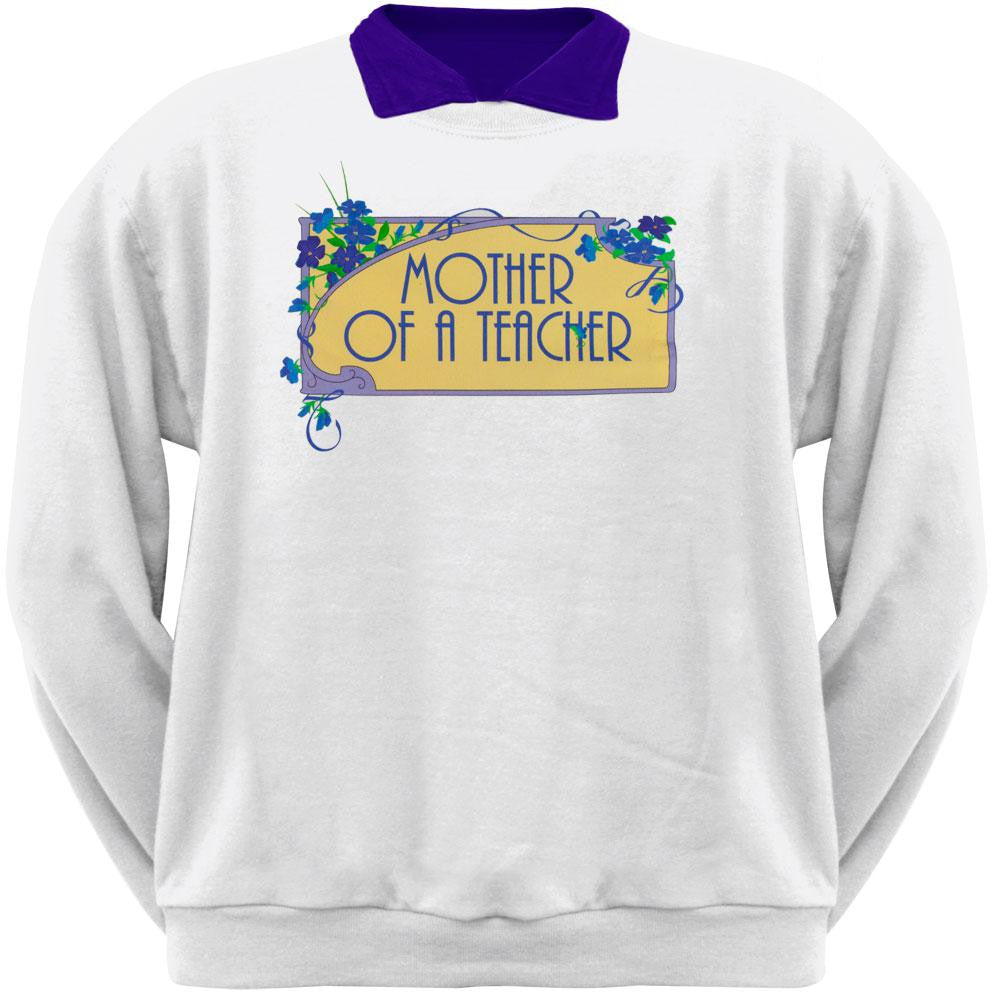 Mother Of A Teacher Adult 2Fer Polo Sweatshirt Women's Sweatshirts Old Glory