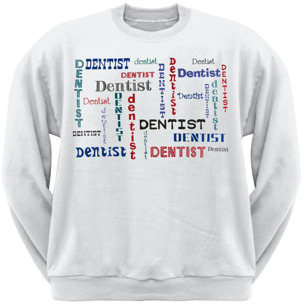 Dentist Repeat Print Adult Sweatshirt Men's Sweatshirts Old Glory 2XL White
