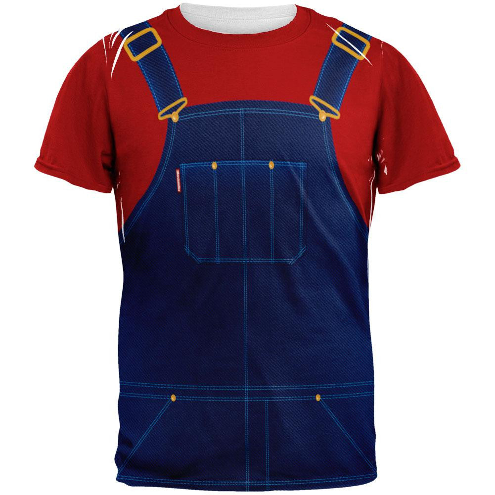 Halloween Overalls Red T-Shirt Costume All Over Adult T-Shirt Men's T-Shirts Old Glory 2XL Multi