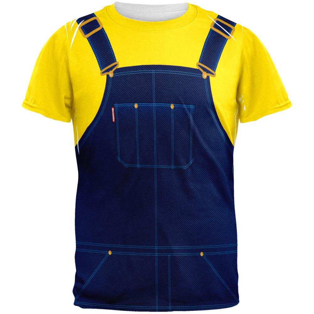 Halloween Overalls Yellow T-Shirt Costume All Over Adult T-Shirt Men's T-Shirts Old Glory 2XL Multi