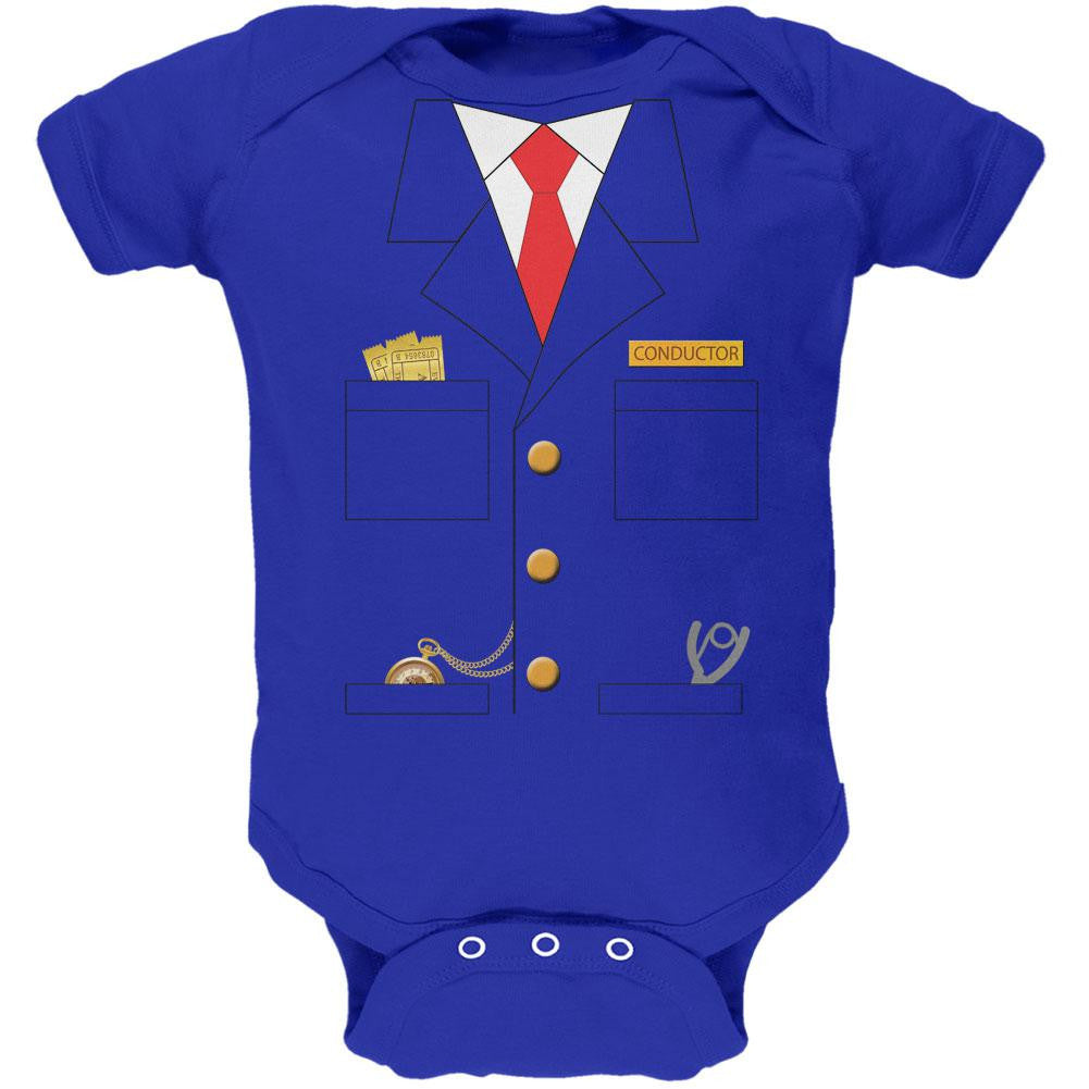 Halloween Train Conductor Costume Royal Soft Baby One Piece Baby One Piece Old Glory 0-3M Blue