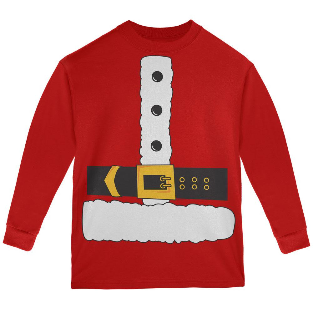 Santa Claus Costume Red Youth Long Sleeve T-Shirt Youth Long Sleeves Old Glory