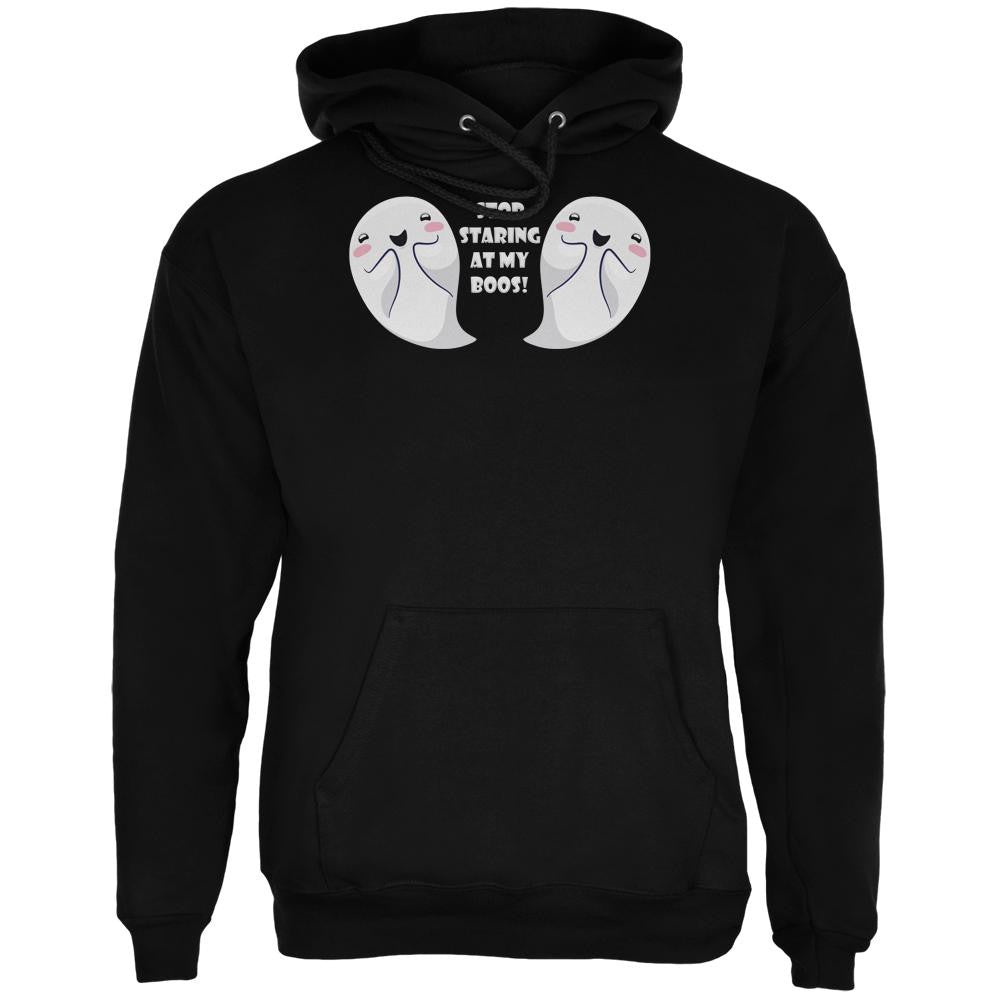 Halloween Stop Staring Boobs Boos Black Adult Hoodie Men's Hoodies Old Glory 2XL Black