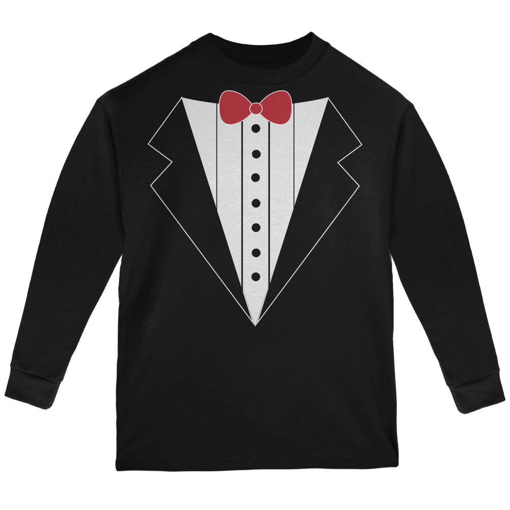 Tuxedo Costume Black Youth Long Sleeve T-Shirt Youth Long Sleeves Old Glory