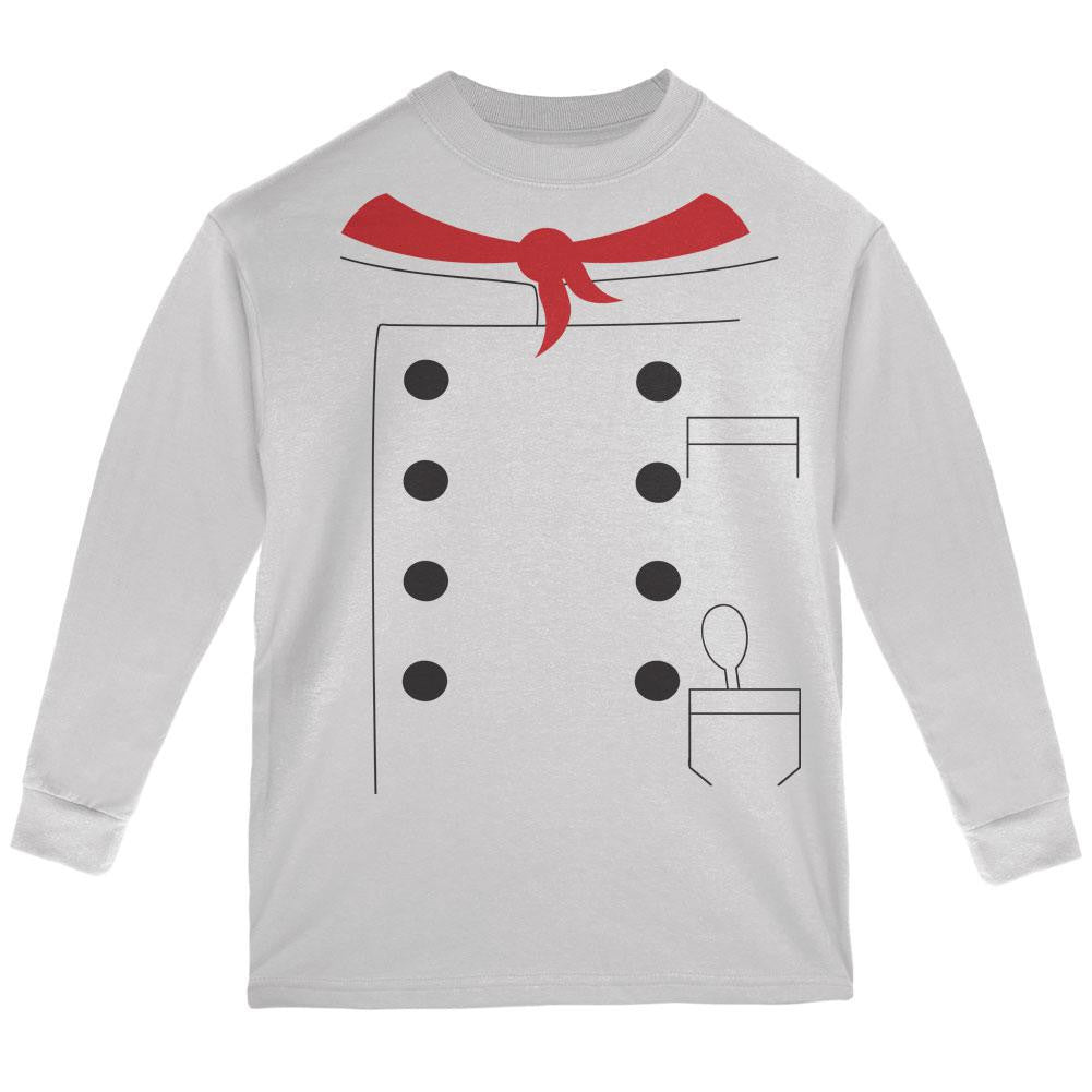 Halloween Chef Costume White Youth Long Sleeve T-Shirt Youth Long Sleeves Old Glory