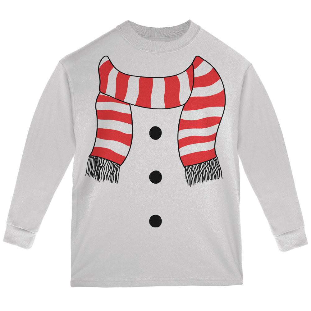 Halloween Snowman Suit Costume White Youth Long Sleeve T-Shirt Youth Long Sleeves Old Glory LG White