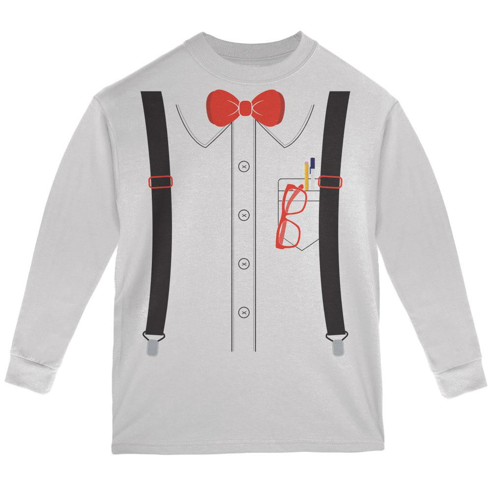 Halloween Nerd Costume White Youth Long Sleeve T-Shirt Youth Long Sleeves Old Glory
