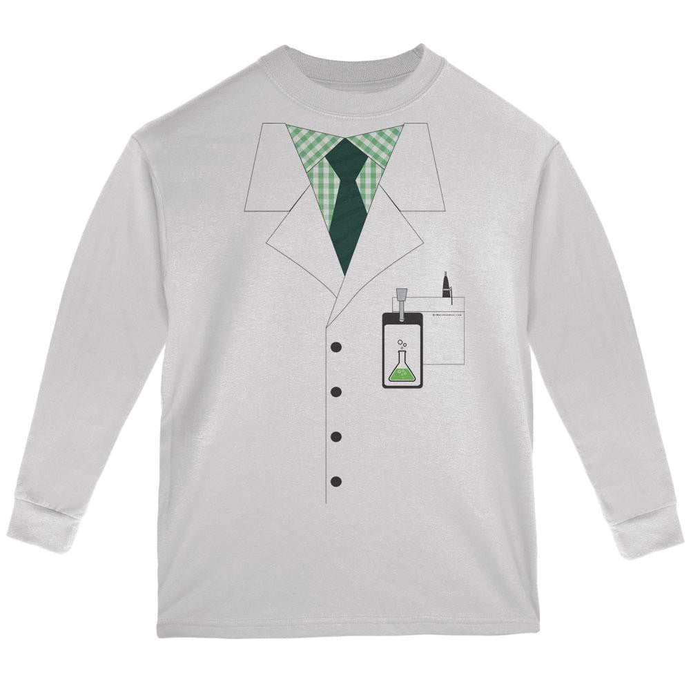 Halloween Scientist Costume White Youth Long Sleeve T-Shirt Youth Long Sleeves Old Glory