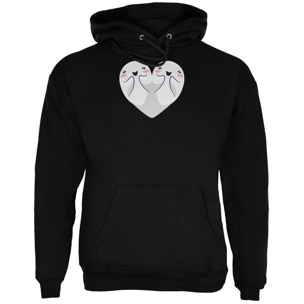 Halloween Heart Shaped Ghosts Black Adult Hoodie Men's Hoodies Old Glory 2XL Black