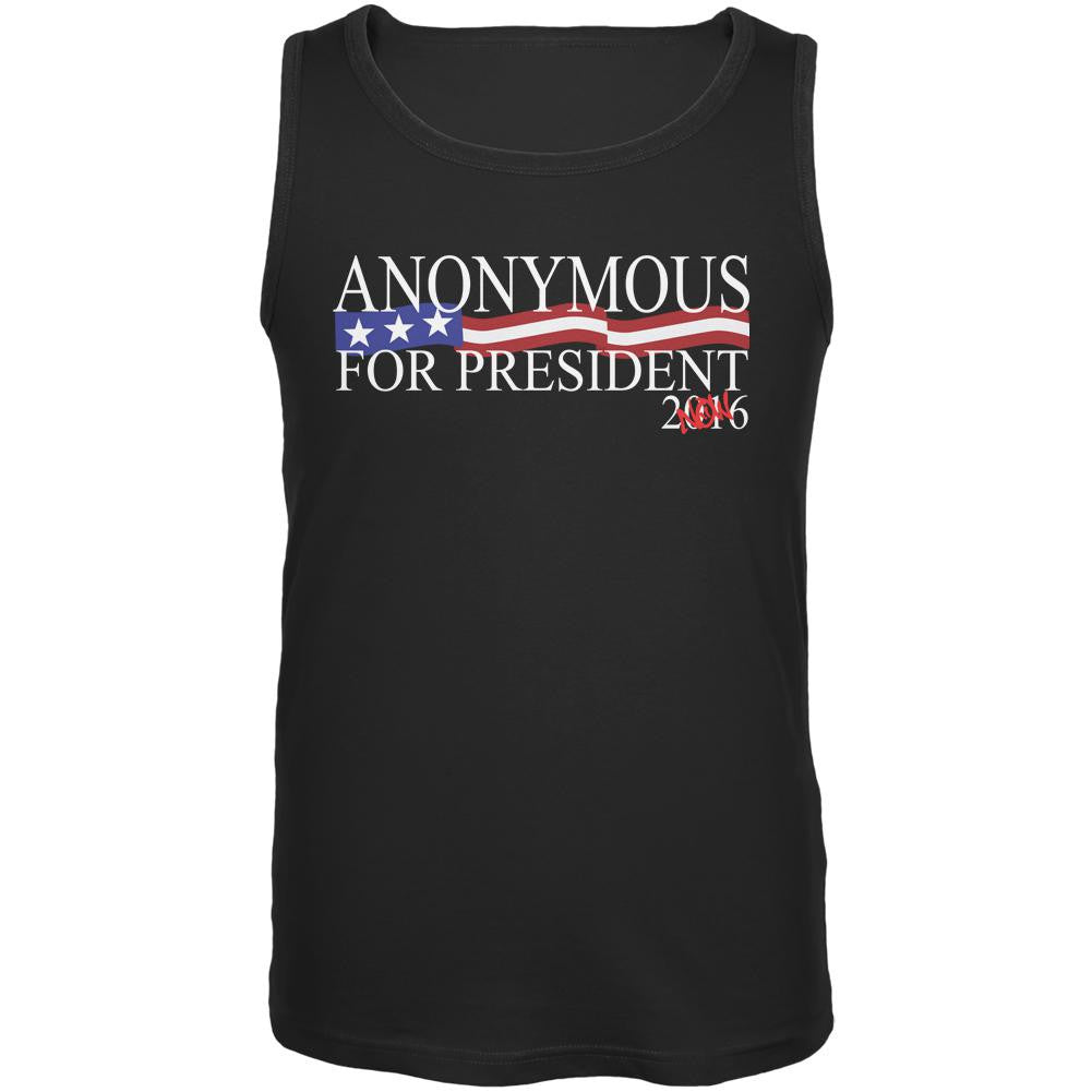 Election 2016 Anonymous for President Now Black Adult Tank Top Men's Tank Tops Old Glory 2XL Black