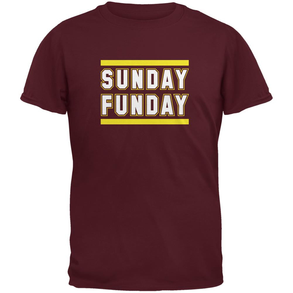 Sunday Funday Washington Maroon Adult T-Shirt Men's T-Shirts Old Glory 2XL Red
