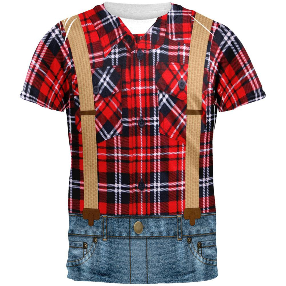 Halloween Lumberjack Costume All Over Adult T-Shirt Men's T-Shirts Old Glory 2XL Multi