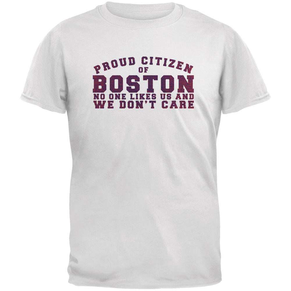 Proud No One Likes Boston White Youth T-Shirt Youth T-Shirts Old Glory LG White