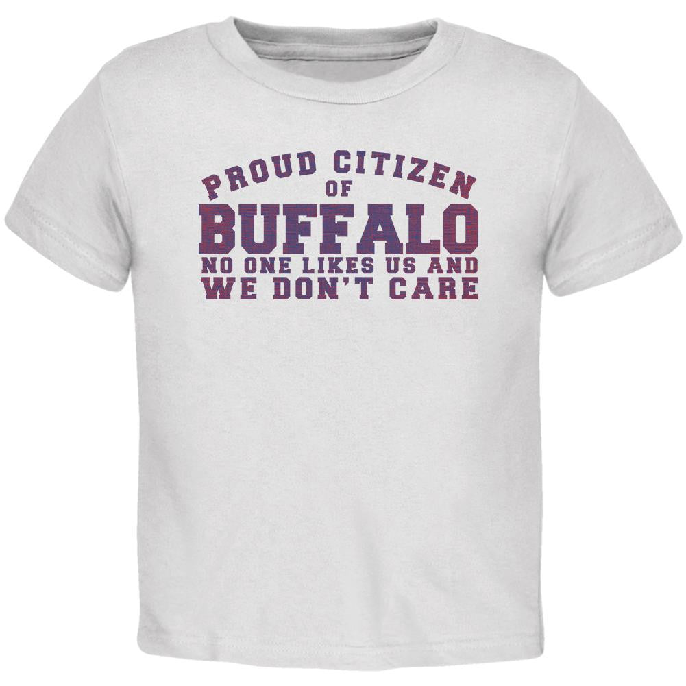 Proud No One Likes Buffalo White Toddler T-Shirt Toddler T-Shirts Old Glory 2T White
