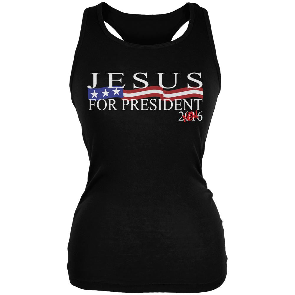 Election 2016 Jesus for President Now Black Juniors Soft Tank Top Juniors Tank Tops Old Glory 2XL Black
