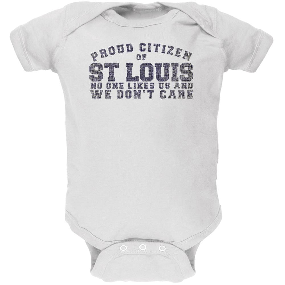 Proud No One Likes St Louis White Soft Baby One Piece Baby One Piece Old Glory 0-3M White
