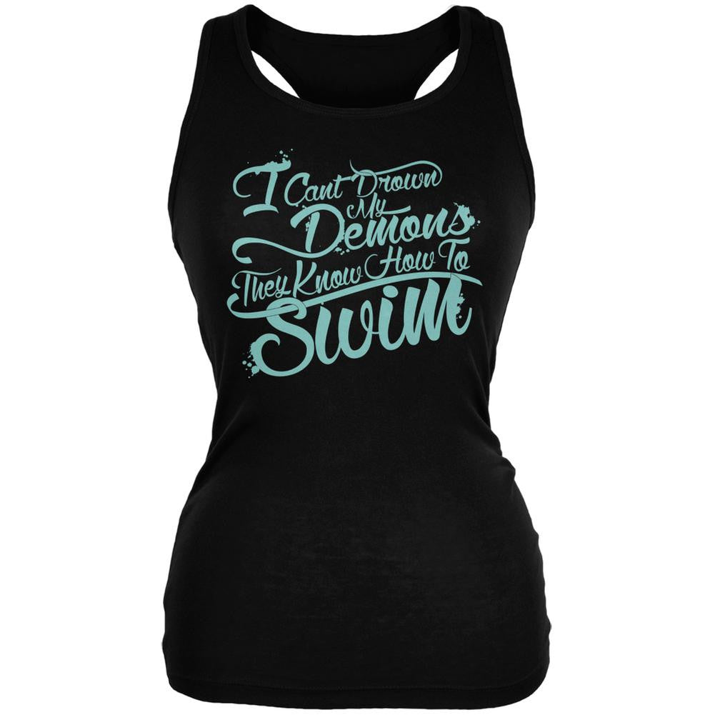 Drown My Demons Black Juniors Soft Tank Top Juniors Tank Tops Old Glory 2XL Black